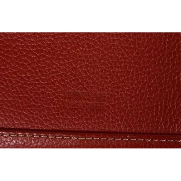 Vintage Genuine Leather Card Wallet ID Bi-Fold Lipstick Red Pebble Snap Closure - Picture 3 of 11